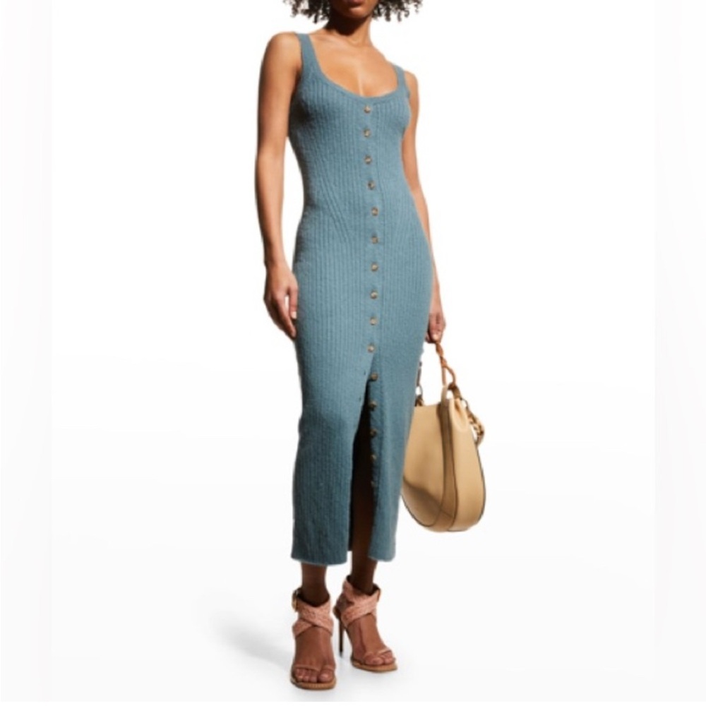 Ulla Johnson Nedda Button Front Sleeveless Sweater Maxi Dress Minimalist Small